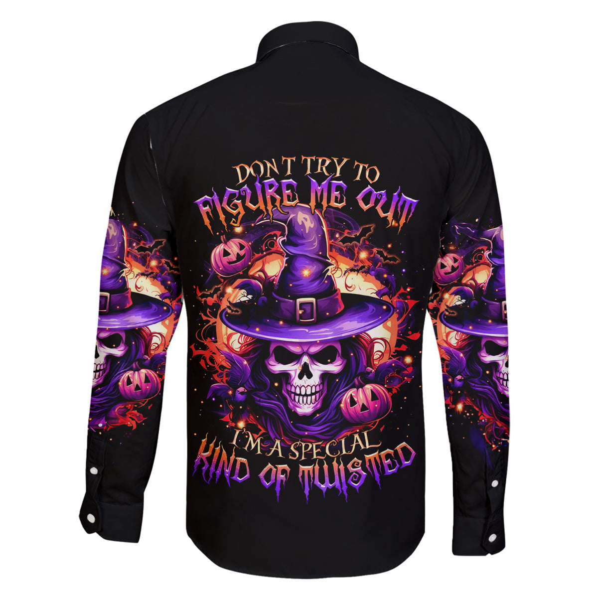 Witch Skull Family Matching Summer Maxi Dress and Hawaiian Shirt Don't Try To Figure Me Out - Wonder Print Shop