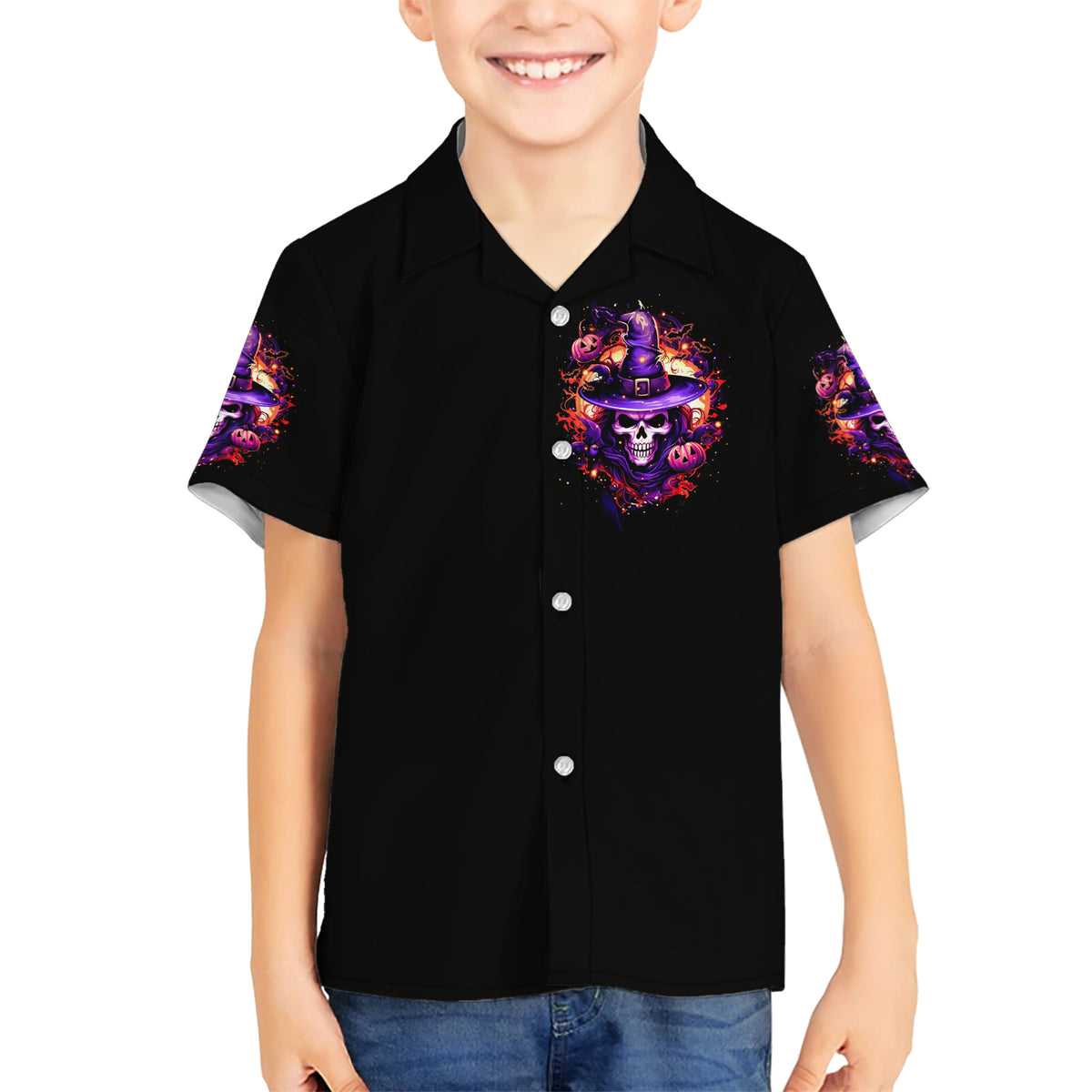 Witch Skull Kid Hawaiian Shirt Don't Try To Figure Me Out - Wonder Print Shop