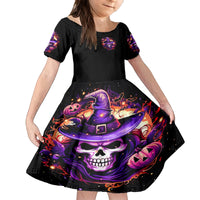 Witch Skull Kid Short Sleeve Dress Don't Try To Figure Me Out - Wonder Print Shop