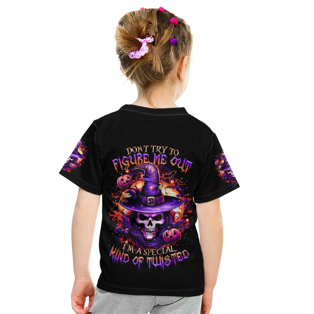 Witch Skull Kid T Shirt Don't Try To Figure Me Out - Wonder Print Shop