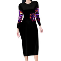 Witch Skull Long Sleeve Bodycon Dress Don't Try To Figure Me Out - Wonder Print Shop