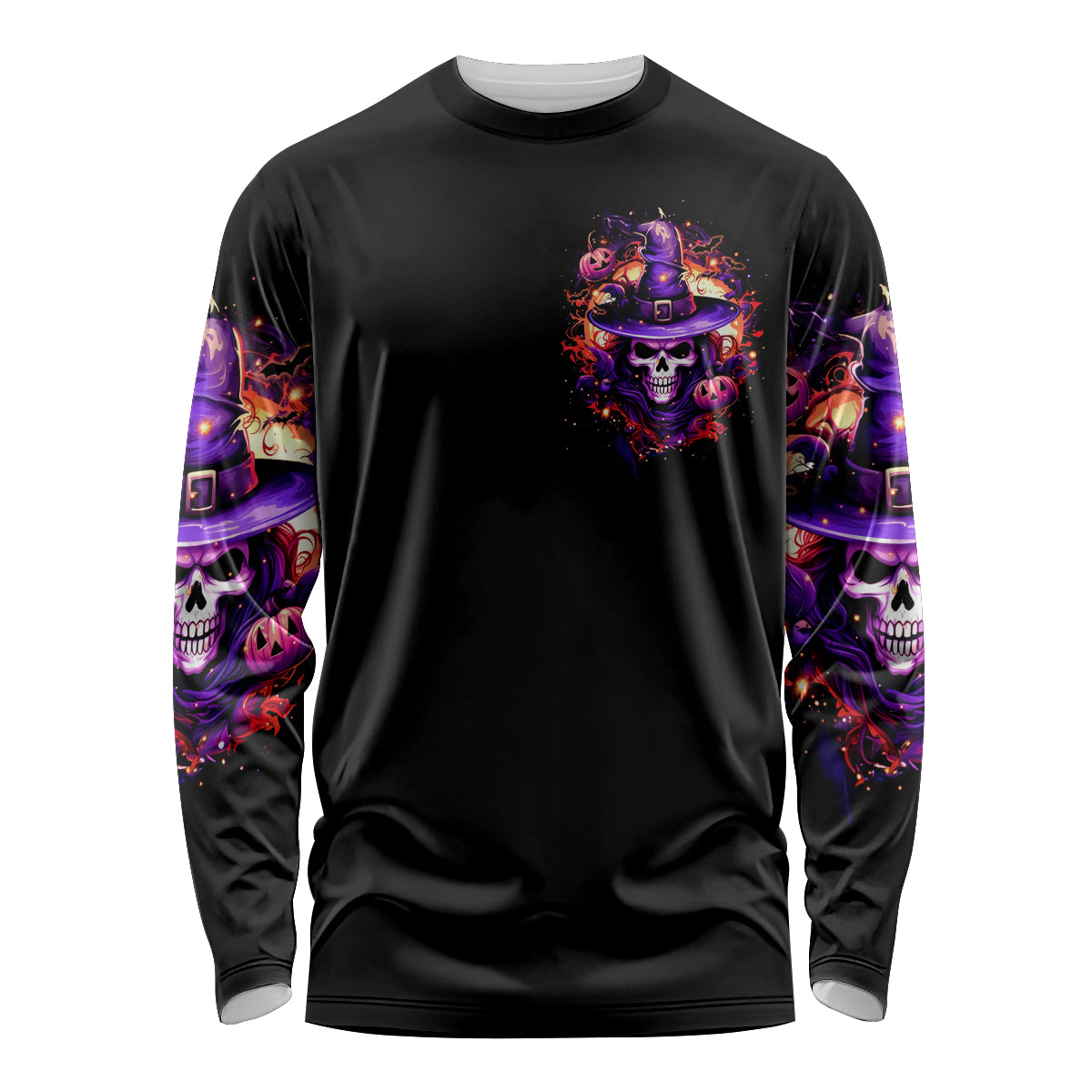 Witch Skull Long Sleeve Shirt Don't Try To Figure Me Out - Wonder Print Shop