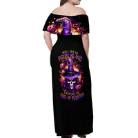 Witch Skull Off Shoulder Maxi Dress Don't Try To Figure Me Out - Wonder Print Shop