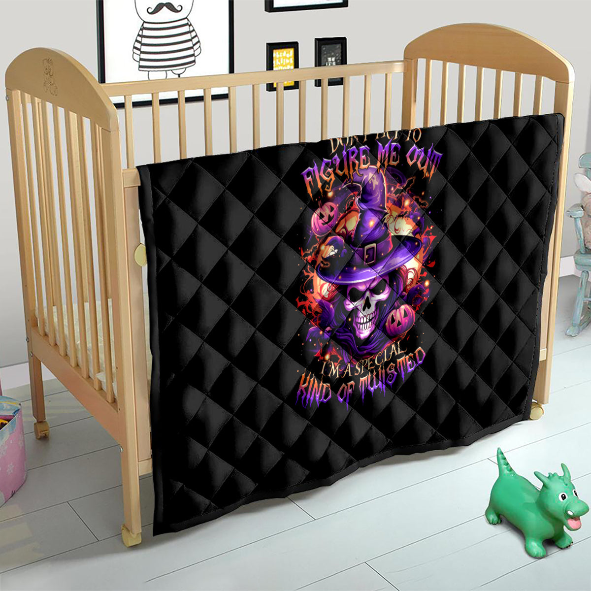 Witch Skull Quilt Don't Try To Figure Me Out - Wonder Print Shop