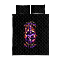 Witch Skull Quilt Bed Set Don't Try To Figure Me Out - Wonder Print Shop