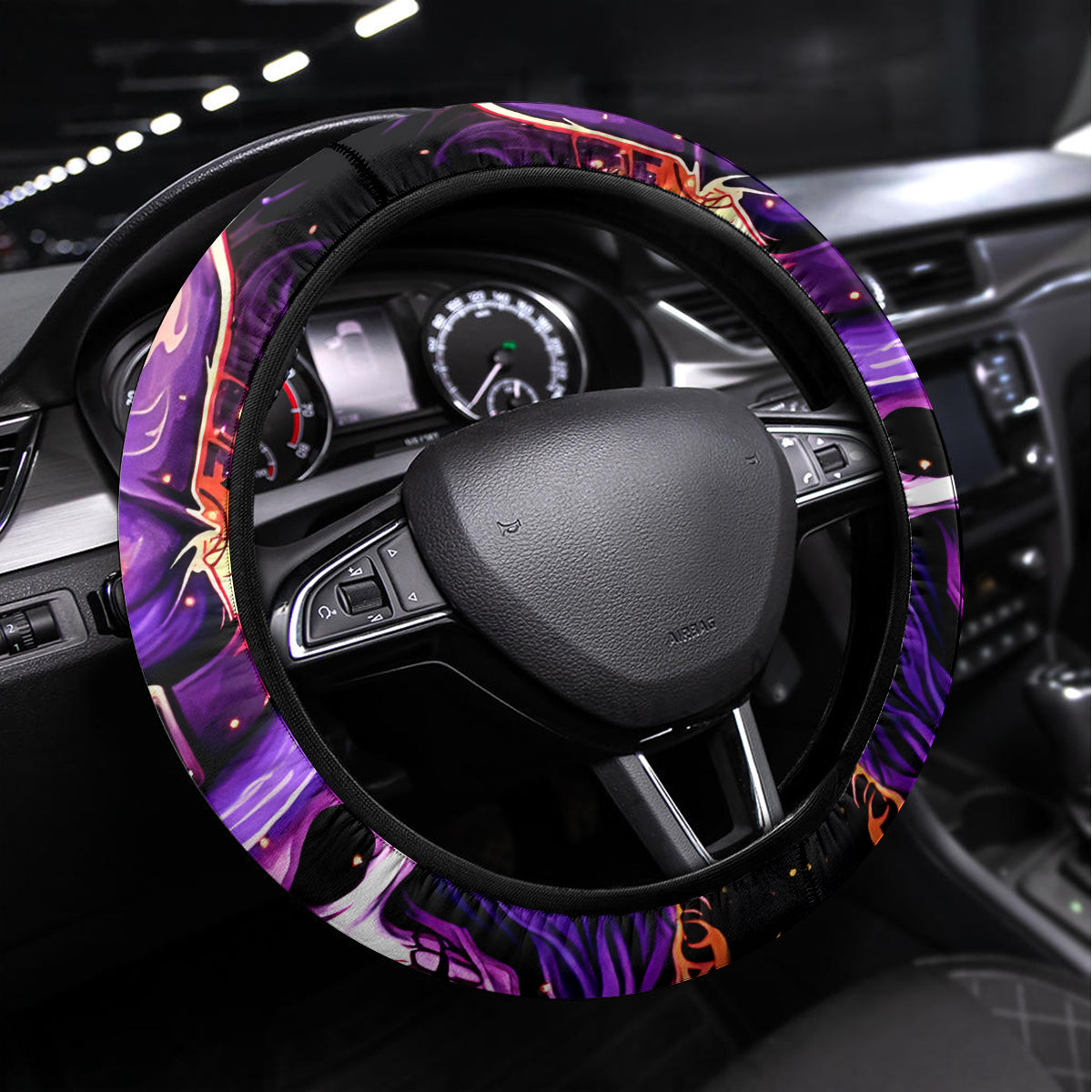 Witch Skull Steering Wheel Cover Don't Try To Figure Me Out - Wonder Print Shop
