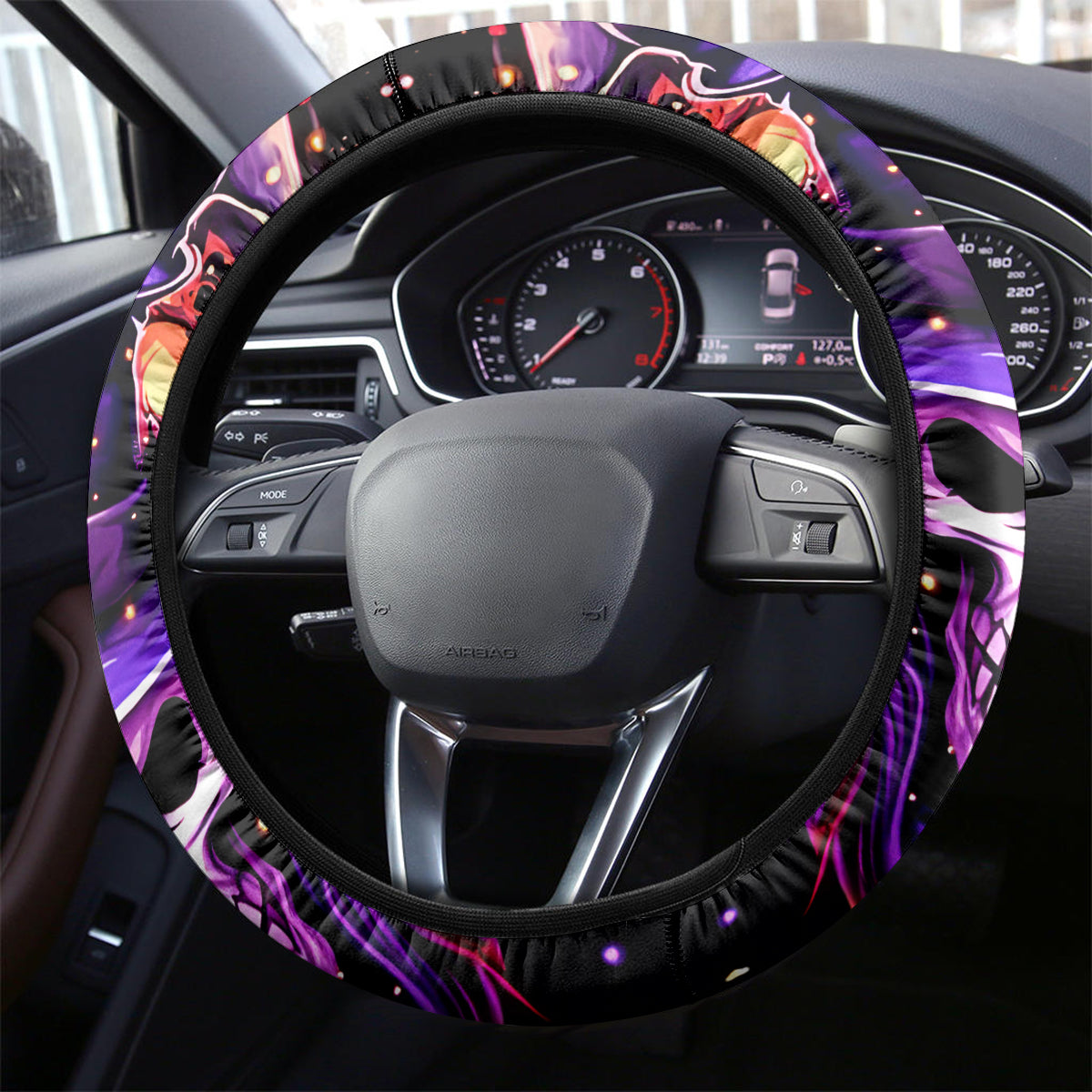 Witch Skull Steering Wheel Cover Don't Try To Figure Me Out - Wonder Print Shop