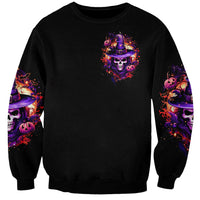 Witch Skull Sweatshirt Don't Try To Figure Me Out - Wonder Print Shop