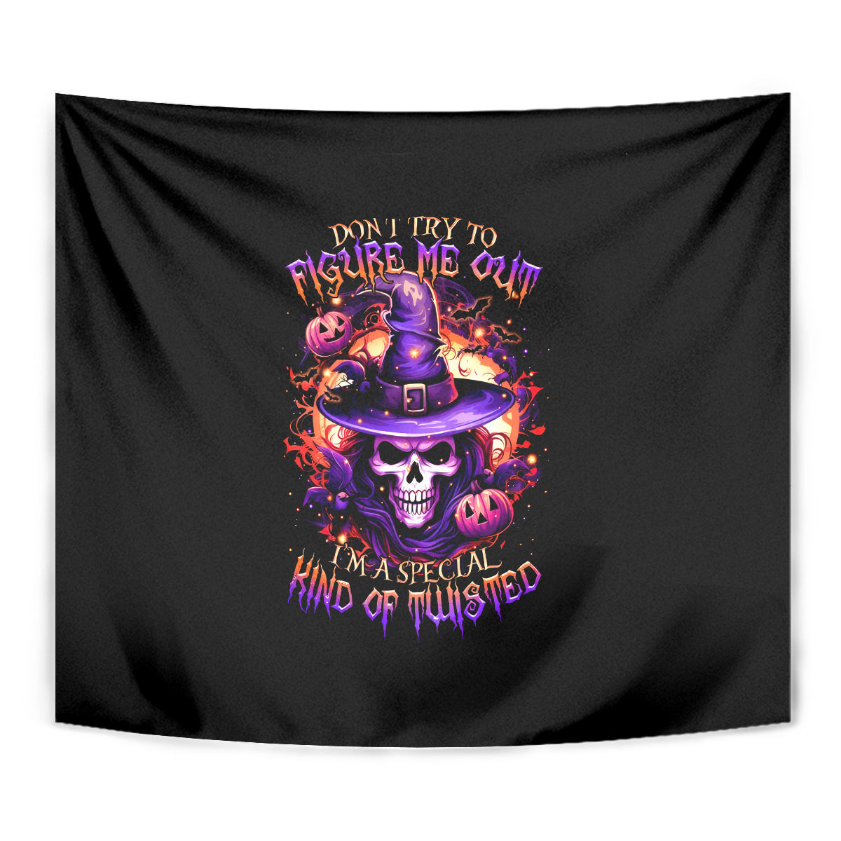 Witch Skull Tapestry Don't Try To Figure Me Out - Wonder Print Shop