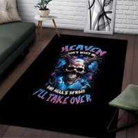 Wings Skull Area Rug Heaven Don't Want Me Hell Afraid I Take Over - Wonder Print Shop