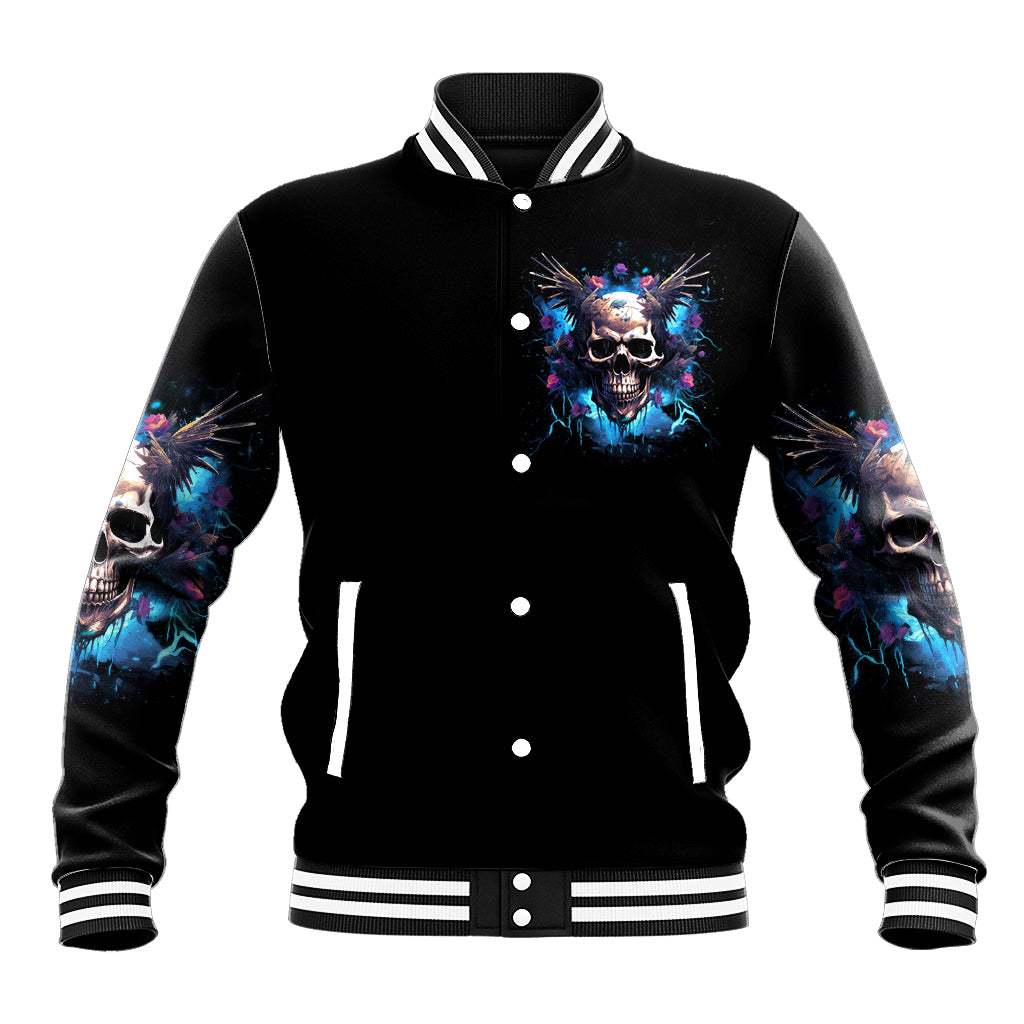 Wings Skull Baseball Jacket Heaven Don't Want Me Hell Afraid I Take Over - Wonder Print Shop