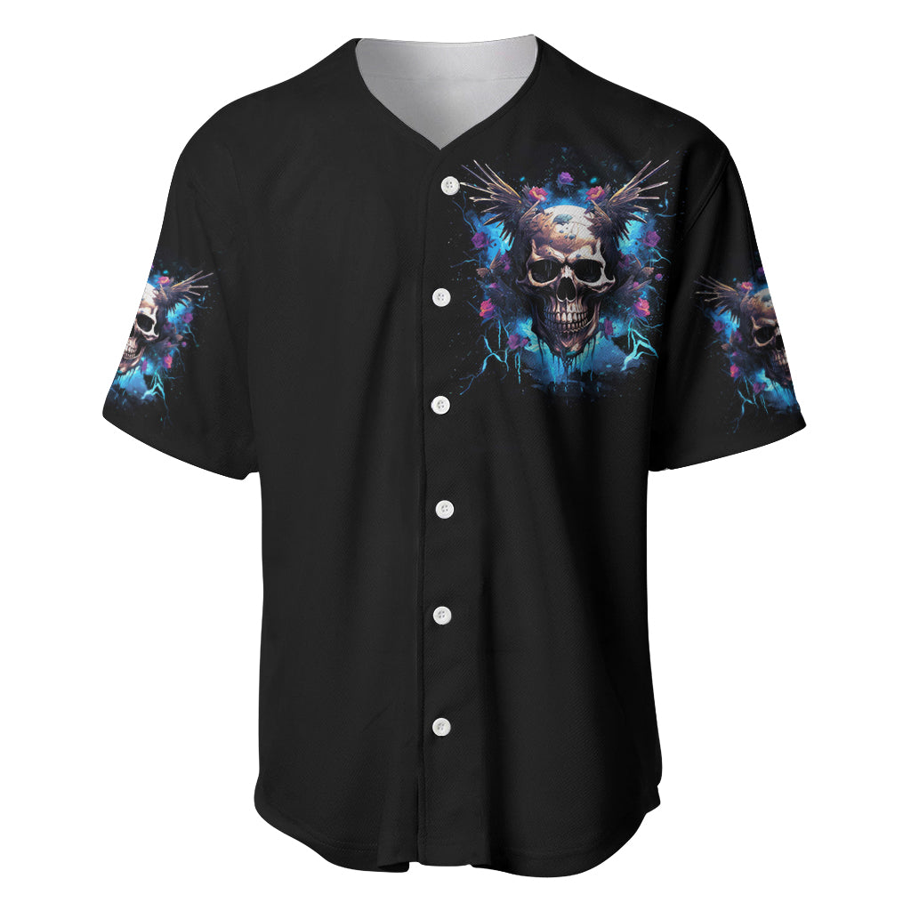 Wings Skull Baseball Jersey Heaven Don't Want Me Hell Afraid I Take Over - Wonder Print Shop