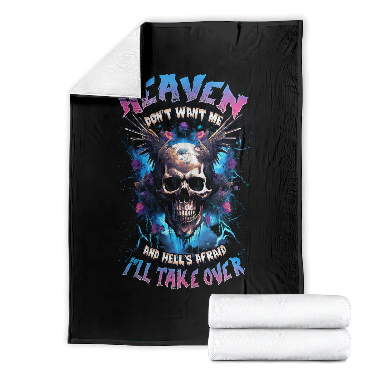 wings-skull-blanket-heaven-dont-want-me-hell-afraid-i-take-over