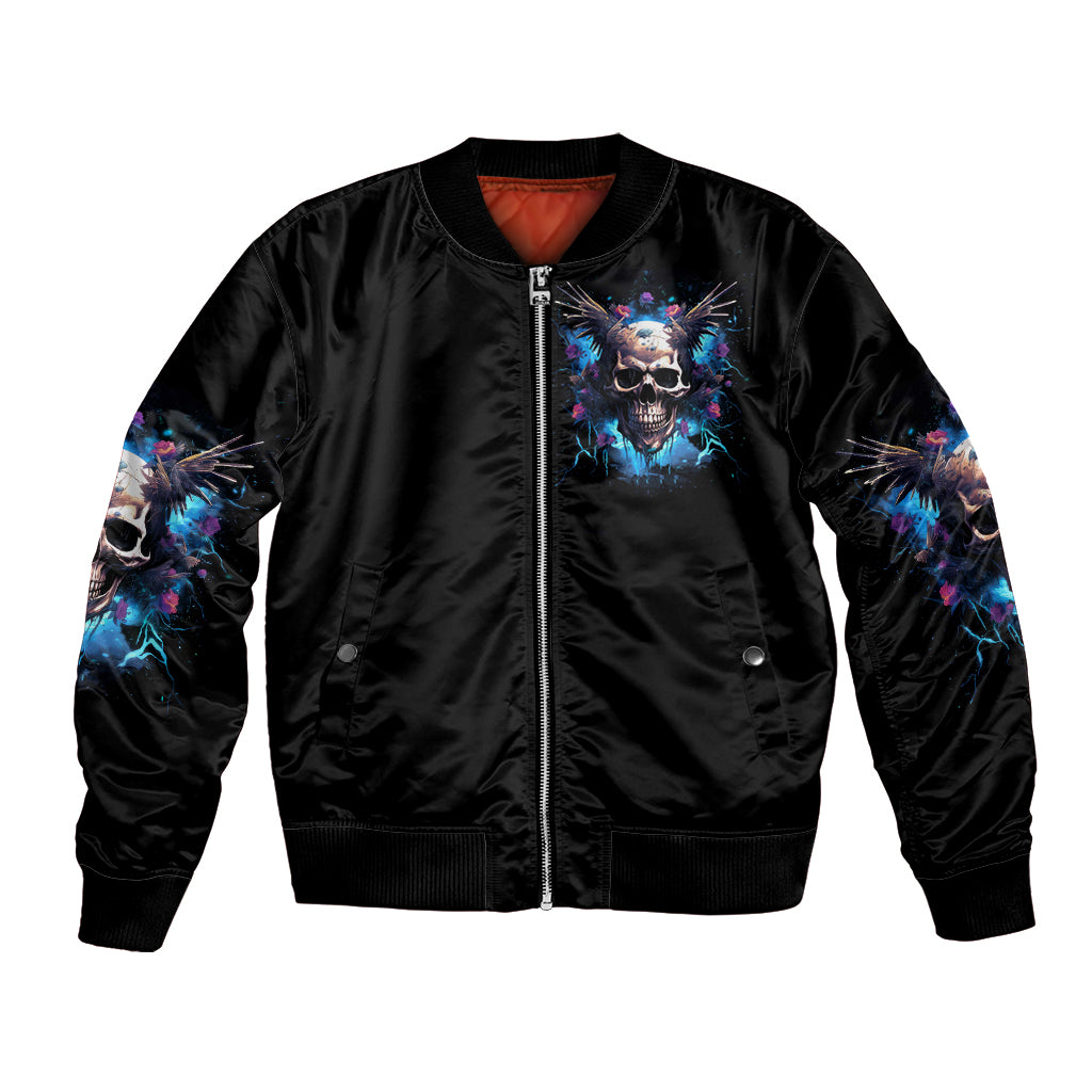 Wings Skull Bomber Jacket Heaven Don't Want Me Hell Afraid I Take Over - Wonder Print Shop