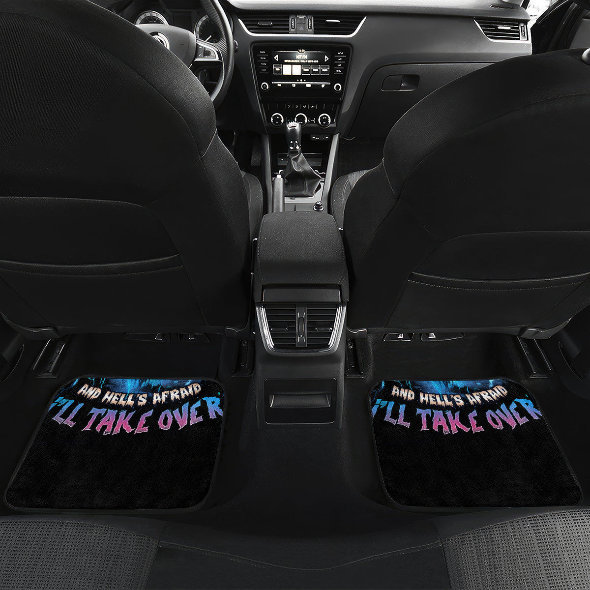 Wings Skull Car Mats Heaven Don't Want Me Hell Afraid I Take Over - Wonder Print Shop