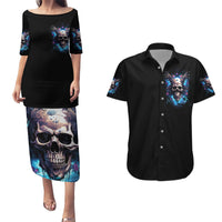 Wings Skull Couples Matching Puletasi Dress and Hawaiian Shirt Heaven Don't Want Me Hell Afraid I Take Over - Wonder Print Shop