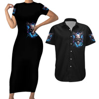 Wings Skull Couples Matching Short Sleeve Bodycon Dress and Hawaiian Shirt Heaven Don't Want Me Hell Afraid I Take Over - Wonder Print Shop