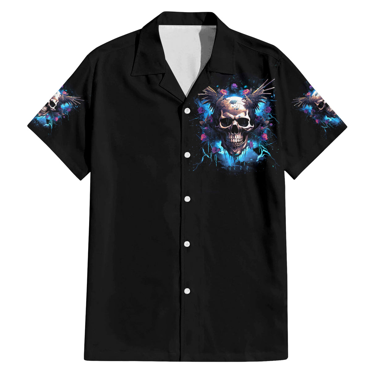 Wings Skull Family Matching Mermaid Dress and Hawaiian Shirt Heaven Don't Want Me Hell Afraid I Take Over - Wonder Print Shop