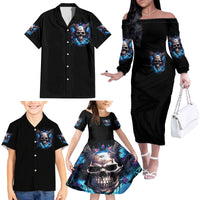 Wings Skull Family Matching Off Shoulder Long Sleeve Dress and Hawaiian Shirt Heaven Don't Want Me Hell Afraid I Take Over - Wonder Print Shop