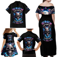Wings Skull Family Matching Off Shoulder Maxi Dress and Hawaiian Shirt Heaven Don't Want Me Hell Afraid I Take Over - Wonder Print Shop