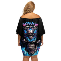 Wings Skull Family Matching Off Shoulder Short Dress and Hawaiian Shirt Heaven Don't Want Me Hell Afraid I Take Over - Wonder Print Shop