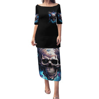 Wings Skull Family Matching Puletasi Dress and Hawaiian Shirt Heaven Don't Want Me Hell Afraid I Take Over - Wonder Print Shop