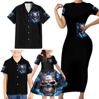 Wings Skull Family Matching Short Sleeve Bodycon Dress and Hawaiian Shirt Heaven Don't Want Me Hell Afraid I Take Over - Wonder Print Shop
