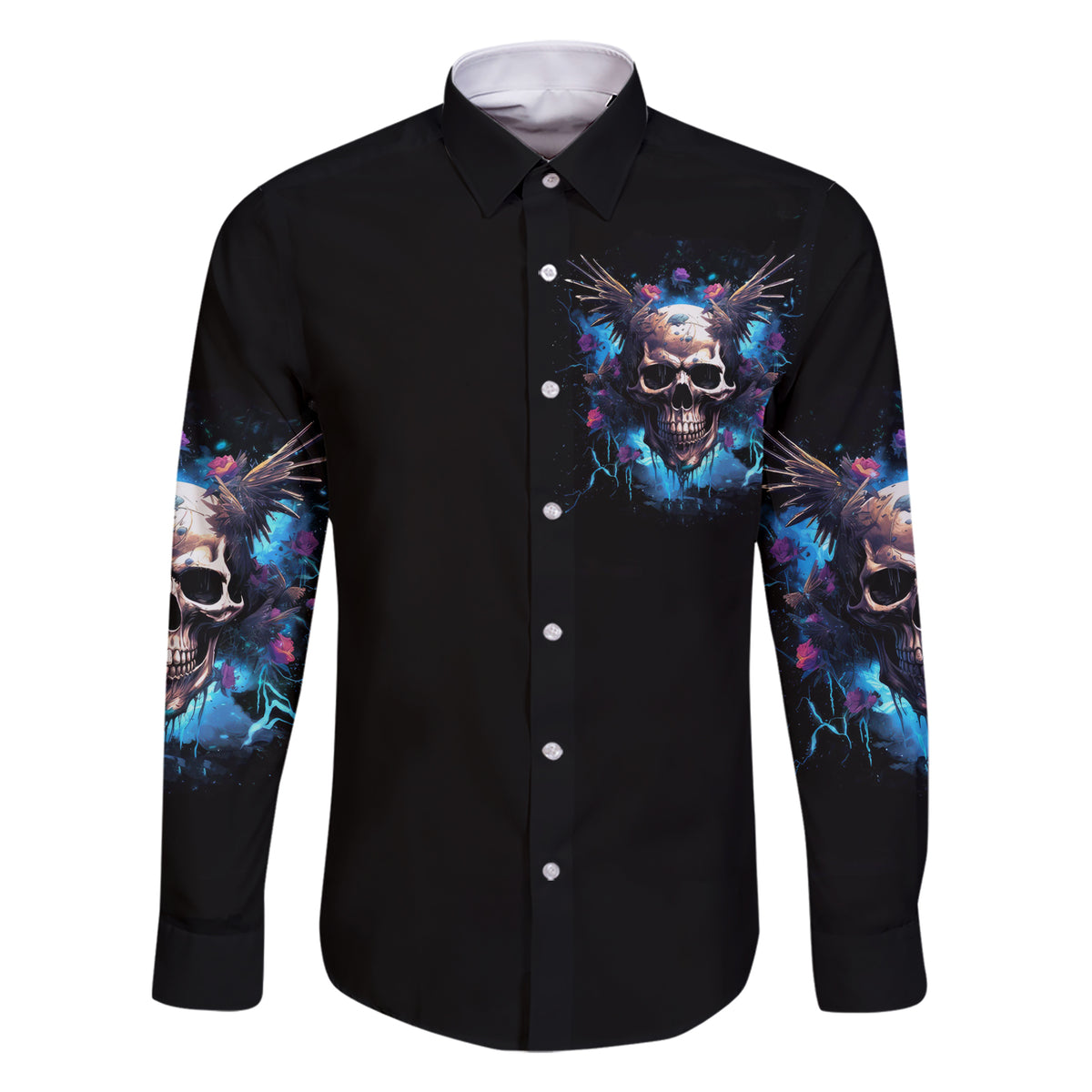 Wings Skull Family Matching Short Sleeve Bodycon Dress and Hawaiian Shirt Heaven Don't Want Me Hell Afraid I Take Over - Wonder Print Shop