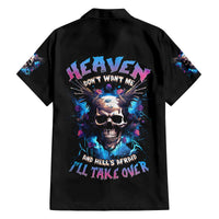 Wings Skull Family Matching Tank Maxi Dress and Hawaiian Shirt Heaven Don't Want Me Hell Afraid I Take Over - Wonder Print Shop