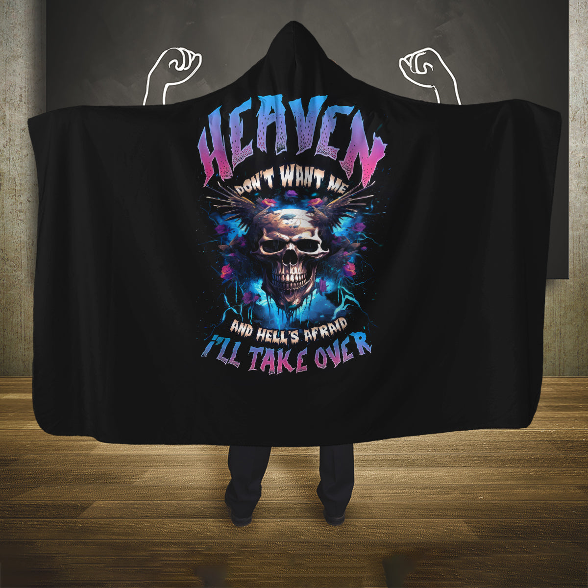 wings-skull-hooded-blanket-heaven-dont-want-me-hell-afraid-i-take-over