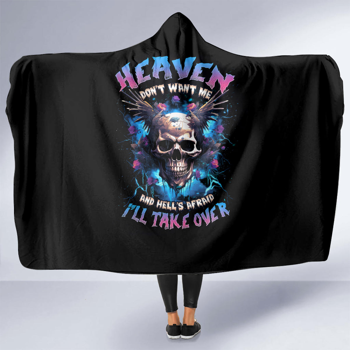 wings-skull-hooded-blanket-heaven-dont-want-me-hell-afraid-i-take-over
