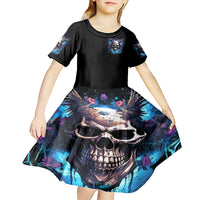 Wings Skull Kid Short Sleeve Dress Heaven Don't Want Me Hell Afraid I Take Over - Wonder Print Shop