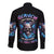 Wings Skull Long Sleeve Button Shirt Heaven Don't Want Me Hell Afraid I Take Over - Wonder Print Shop