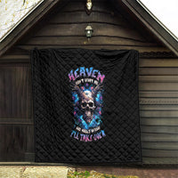 Wings Skull Quilt Heaven Don't Want Me Hell Afraid I Take Over - Wonder Print Shop