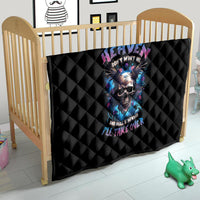 Wings Skull Quilt Heaven Don't Want Me Hell Afraid I Take Over - Wonder Print Shop