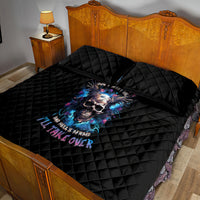 Wings Skull Quilt Bed Set Heaven Don't Want Me Hell Afraid I Take Over - Wonder Print Shop