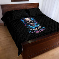 Wings Skull Quilt Bed Set Heaven Don't Want Me Hell Afraid I Take Over - Wonder Print Shop