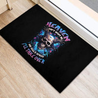 Wings Skull Rubber Doormat Heaven Don't Want Me Hell Afraid I Take Over - Wonder Print Shop