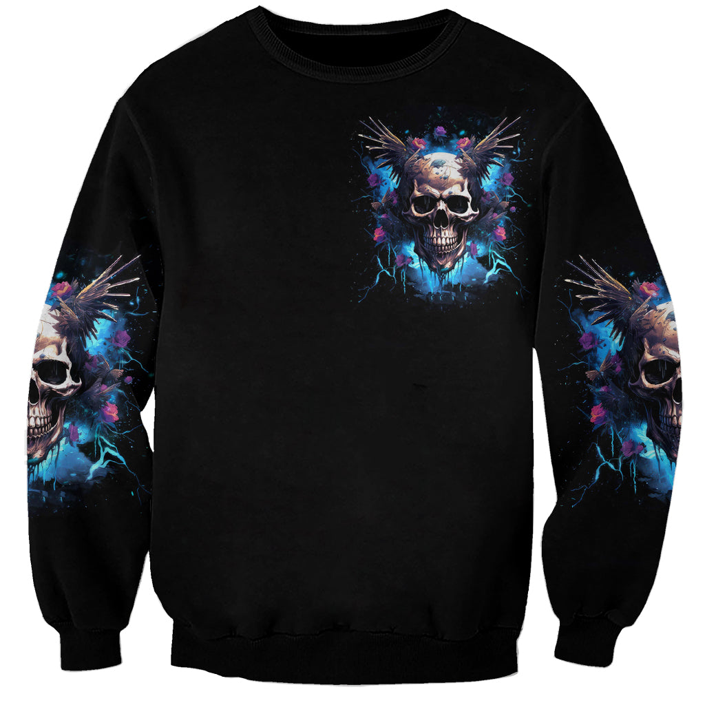 Wings Skull Sweatshirt Heaven Don't Want Me Hell Afraid I Take Over - Wonder Print Shop
