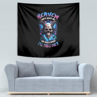 Wings Skull Tapestry Heaven Don't Want Me Hell Afraid I Take Over - Wonder Print Shop