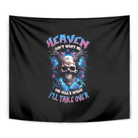 Wings Skull Tapestry Heaven Don't Want Me Hell Afraid I Take Over - Wonder Print Shop