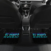 Flame Skull Car Mats I'm Never Alone My Demons With Me 24/7 - Wonder Print Shop