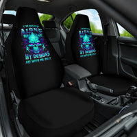 Flame Skull Car Seat Cover I'm Never Alone My Demons With Me 24/7 - Wonder Print Shop