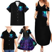 Flame Skull Family Matching Summer Maxi Dress and Hawaiian Shirt I'm Never Alone My Demons With Me 24/7 - Wonder Print Shop