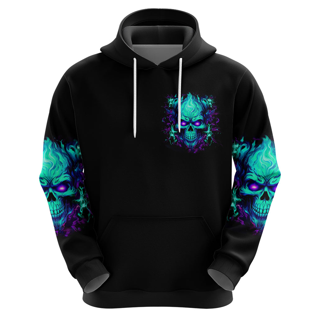 Flame Skull Hoodie I'm Never Alone My Demons With Me 24/7 - Wonder Print Shop