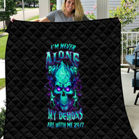 Flame Skull Quilt I'm Never Alone My Demons With Me 24/7 - Wonder Print Shop