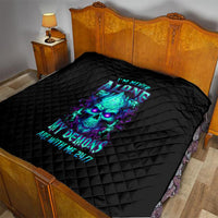 Flame Skull Quilt I'm Never Alone My Demons With Me 24/7 - Wonder Print Shop