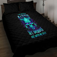 Flame Skull Quilt Bed Set I'm Never Alone My Demons With Me 24/7 - Wonder Print Shop