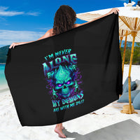 Flame Skull Sarong I'm Never Alone My Demons With Me 24/7 - Wonder Print Shop