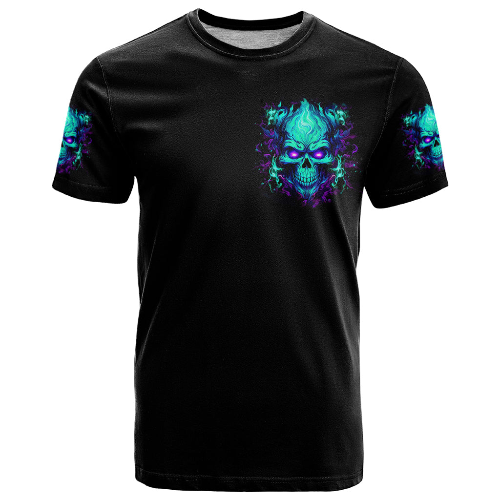 Flame Skull T Shirt I'm Never Alone My Demons With Me 24/7 - Wonder Print Shop